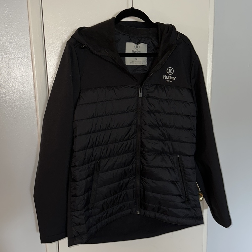 Hurley Hooded Jacket, Men’s Medium, Black